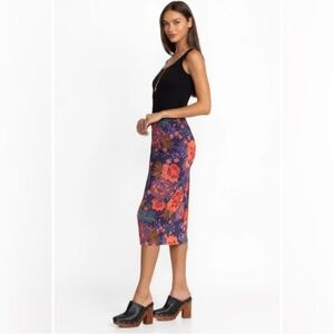 Johnny Was L74124 Lizandrea Mesh Midi Skirt ettas Garden Print Women's Xl New